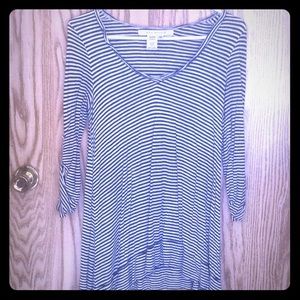 Max Studio navy blue striped shirt